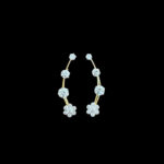 Whimsical Diamond Floral Vine Gold Climber Earrings
