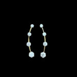 Dainty Diamond Line Gold Climber Earrings