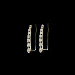 Radiant Graduated Diamond Line Gold Earrings