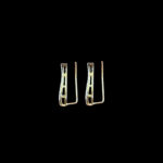 Ethereal Diamond Feather Gold Climber Earrings