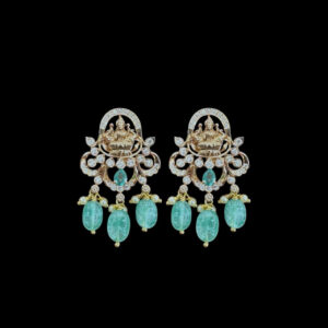 Divine Lakshmi Emerald & Diamond Drop Earrings