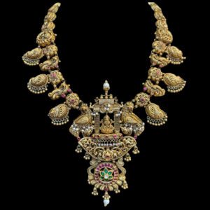 Divine Lakshmi Antique Gold Peacock Temple Haram