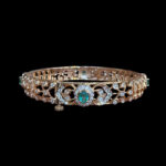 Radiant Emerald & Diamond Rose Gold Bangles Pair