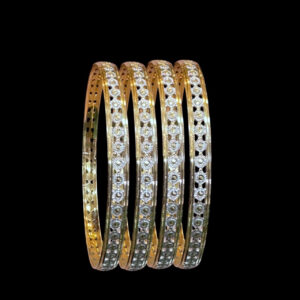 Grand Diamond Gold & Silver Cutwork Bangles Set
