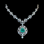 Ethereal Emerald & Diamond Victorian Pendant Necklace