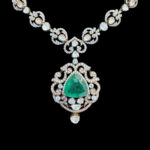 Ethereal Emerald & Diamond Victorian Pendant Necklace
