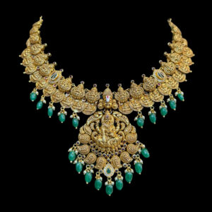 Divine Lakshmi Antique Gold Kasu Temple Necklace