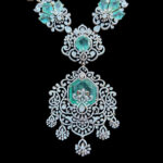 Majestic Emerald Diamond & Pink Sapphire Bridal Necklace
