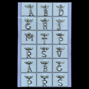 Dainty Diamond Silver Alphabet Initial Pendant Set