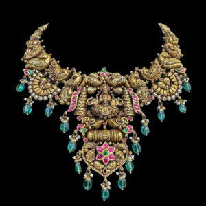 Divine Lakshmi Peacock Antique Gold Temple Choker II