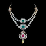 Regal Emerald & Ruby Diamond Two-Layer Necklace