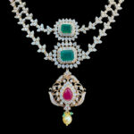 Regal Emerald & Ruby Diamond Two-Layer Necklace
