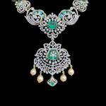 Grand Emerald & Diamond Pearl Drop Necklace