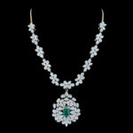 Radiant Emerald & Diamond Blossom Necklace