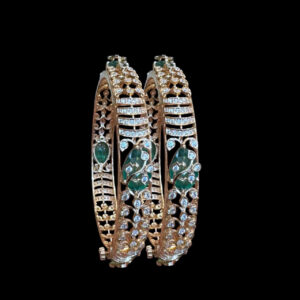 Majestic Emerald & Diamond Openable Bangles Pair