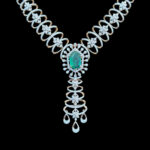 Ethereal Emerald & Diamond Floral Drop Necklace