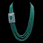 Regal Emerald Bead & Diamond Layered Haram