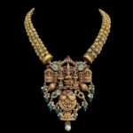 Divine Lakshmi Temple Antique Gold Pendant Necklace
