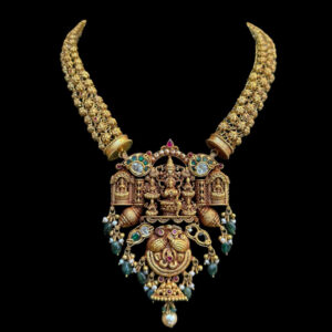 Divine Lakshmi Temple Antique Gold Pendant Necklace