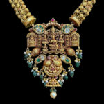 Divine Lakshmi Temple Antique Gold Pendant Necklace