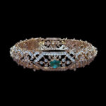 Elegant Emerald & Diamond Floral Bracelet