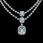 Elegant Diamond Two-Layer Drop Necklace