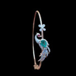 Graceful Peacock Diamond & Emerald Bracelet