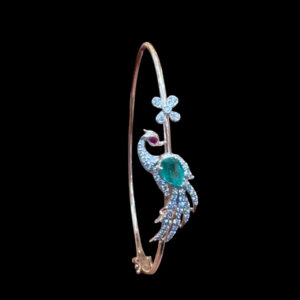 Graceful Peacock Diamond & Emerald Bracelet