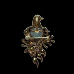 Whimsical Parrot Diamond & Emerald Pendant