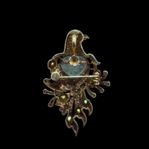 Whimsical Parrot Diamond & Emerald Pendant