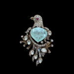 Whimsical Parrot Diamond & Emerald Pendant