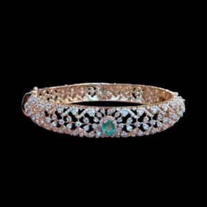 Regal Emerald & Diamond Bridal Bangles Pair