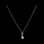 Elegant Puffed Heart Silver Pendant Chain