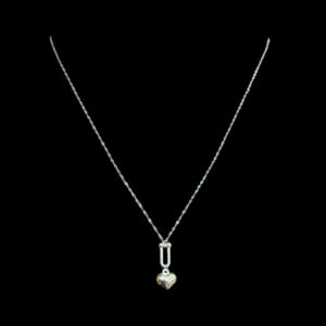 Elegant Puffed Heart Silver Pendant Chain