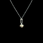 Elegant Puffed Heart Silver Pendant Chain