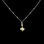 Dainty Gold Bead & Heart Pendant Chain