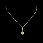 Dainty Gold Bead & Heart Pendant Chain