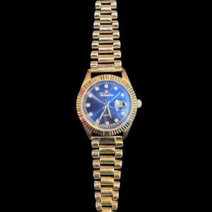 Elegant Gold Blue-Dial Ladies Watch