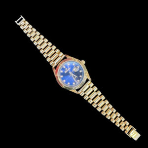 Elegant Gold Blue-Dial Ladies Watch