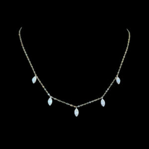 Dainty Diamond Marquise Drop Gold Chain