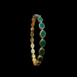 Regal Emerald Studded Gold Bangle