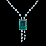 Majestic Emerald-Cut & Diamond Drop Necklace