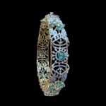 Regal Emerald & Diamond Antique Gold Cuff Kada