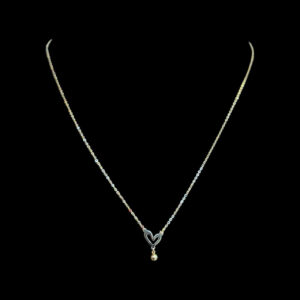 Dainty Gold Open Heart & Bead Drop Chain