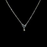 Dainty Gold Open Heart & Bead Drop Chain