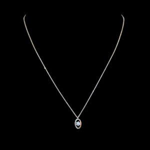 Graceful Diamond Star Oval Pendant Chain
