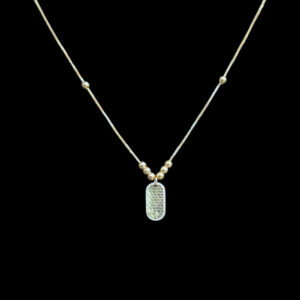 Elegant Diamond Dog-Tag Pendant Chain