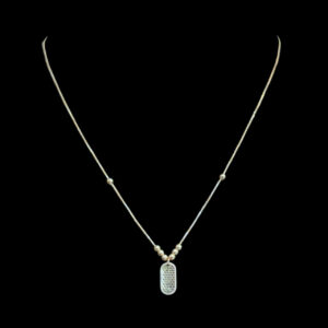 Elegant Diamond Dog-Tag Pendant Chain