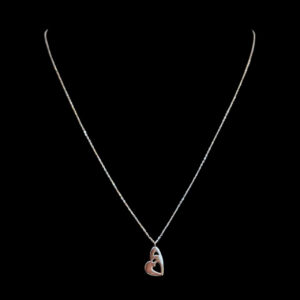 Dainty Rose Gold Open Heart Pendant Chain