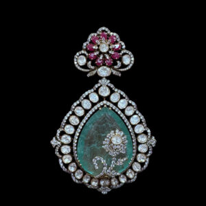 Ethereal Emerald & Ruby Polki Pendant